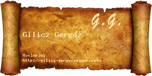 Gilicz Gergő névjegykártya